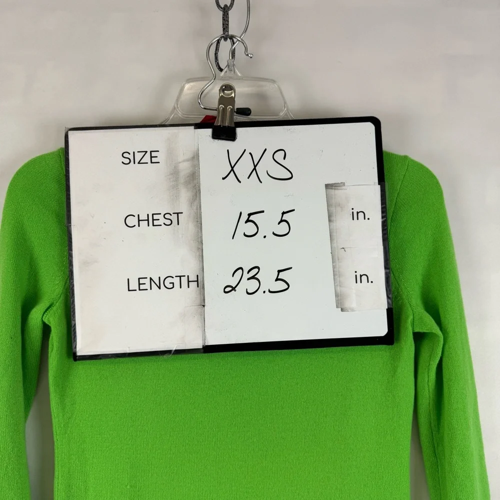 J.Crew Collection Italian Cashmere Crewneck‎ Sweater Lime Green Women’s XXS
